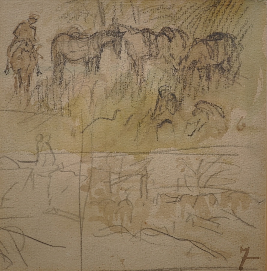 Baron László Mednyánszky, Hungarian (1852-1919), Two First World War drawings